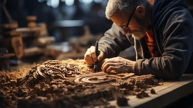 Artisan dans un atelier génératif Ai