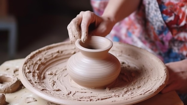 artisan qui modélise la poterie