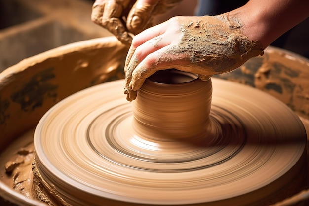 artisan qui modélise la poterie