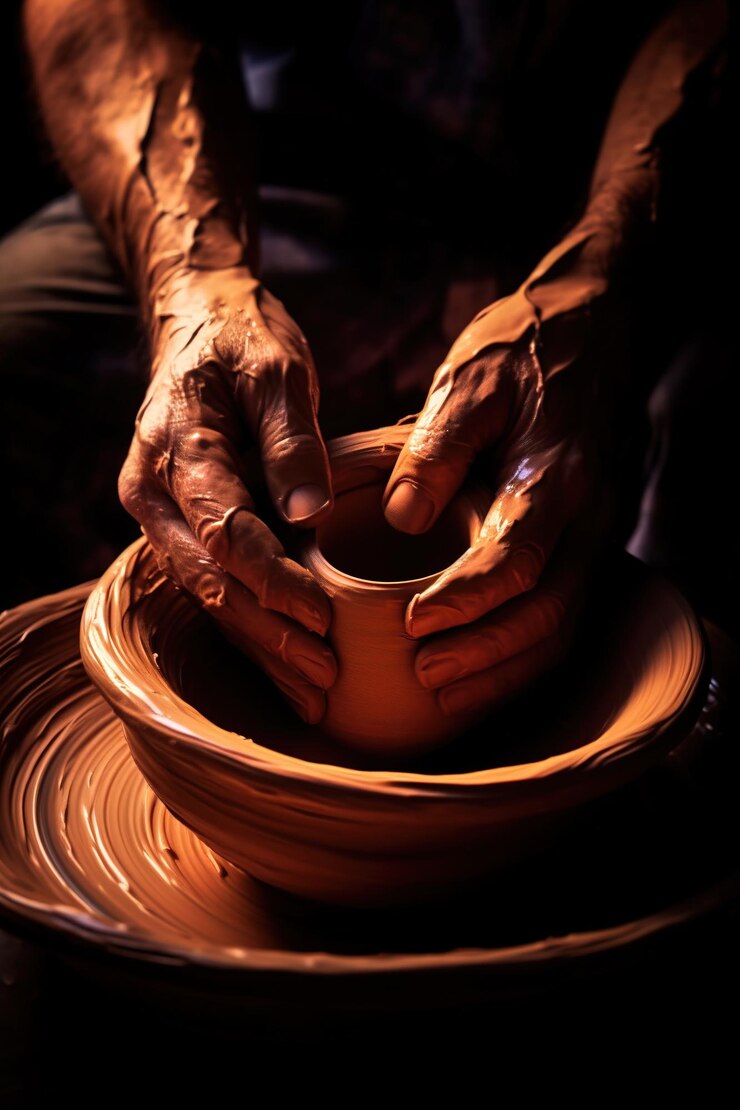 artisan qui modélise la poterie
