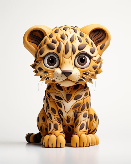 L'artisanat de caractère Leopard Animal avec un fond de studio isolé