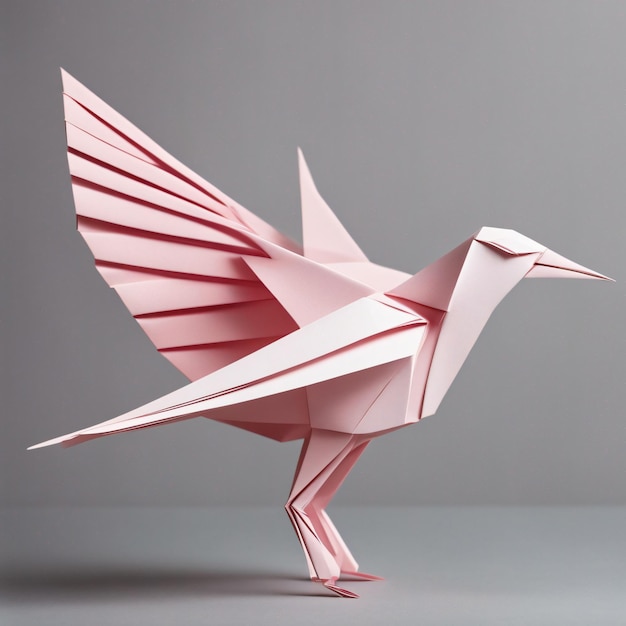 Artisanat d'origami en papier avec de beaux oiseaux