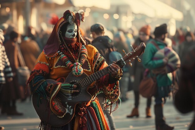 Des artistes de rue animés divertissent les foules