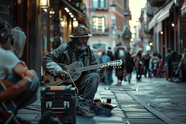 Photo des artistes de rue énigmatiques captivent les passants.