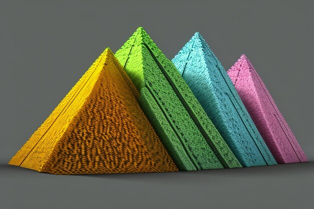 Artistique abstrait créatif coloré modèle de rendu 3D forme étrange ornement décoration