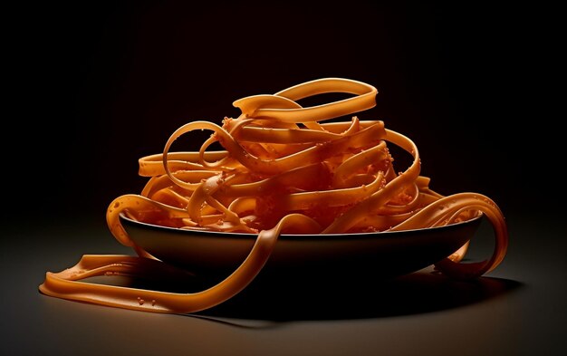 Artistique culinaire en 3D Moebius Strip Spaghetti Studio Shoot Generative By Ai