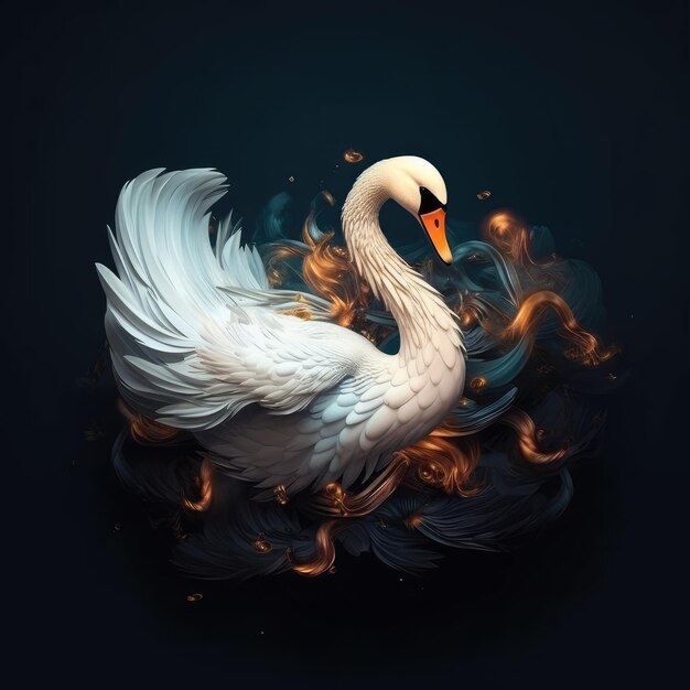 artistique cygne ai génératif