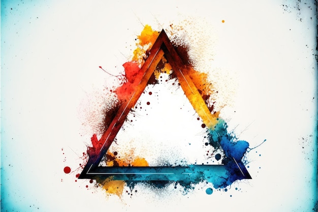 Photo arts triangulaires colorés du concept de cadre abstrait de la peinture à l'aquarelle