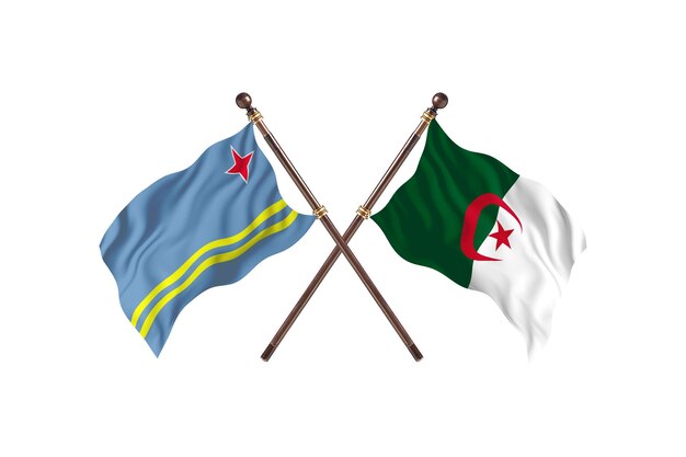 Aruba contre l'Algérie deux pays drapeaux fond