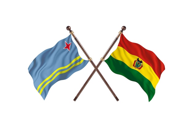 Aruba contre la Bolivie deux pays drapeaux fond