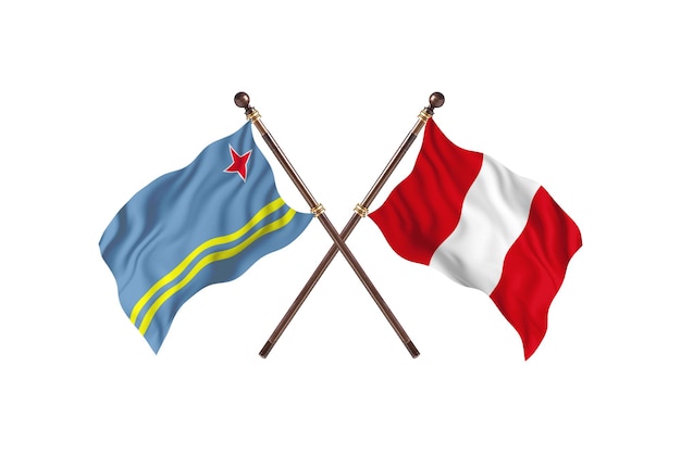 Aruba contre Pérou deux pays drapeaux fond