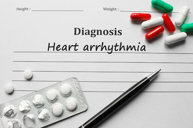 Arythmie cardiaque sur la liste de diagnostic