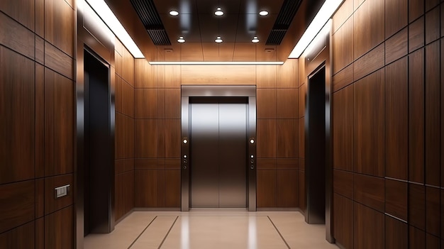 Ascenseur dans le hall d'entrée d'un immeuble Generative Ai