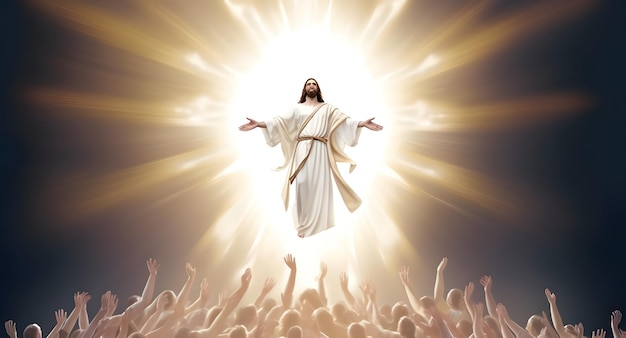 L'ascension glorieuse de Jésus-Christ se lève avec foi pour rejoindre le royaume céleste