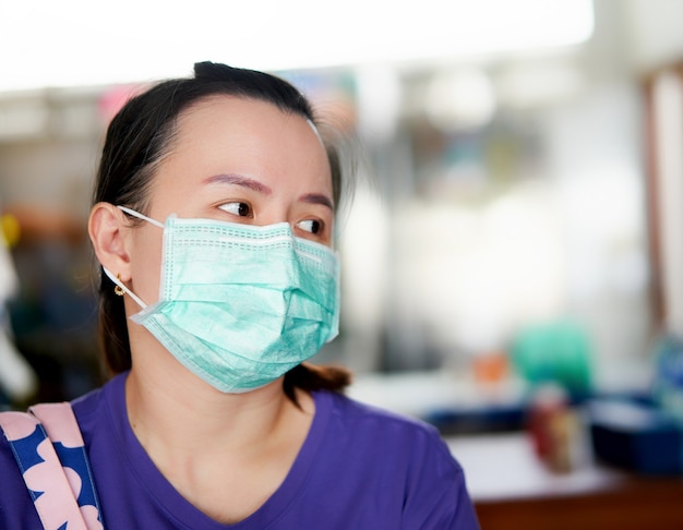 asie femme porter un masque de protection