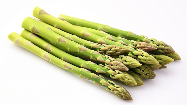 Asparagus bouillis sur fond blanc génératif ai