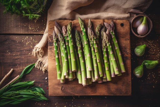 asperges dans la table de cuisine publicité professionnelle photographie alimentaire