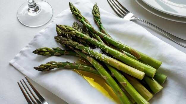 Des asperges sur la table.