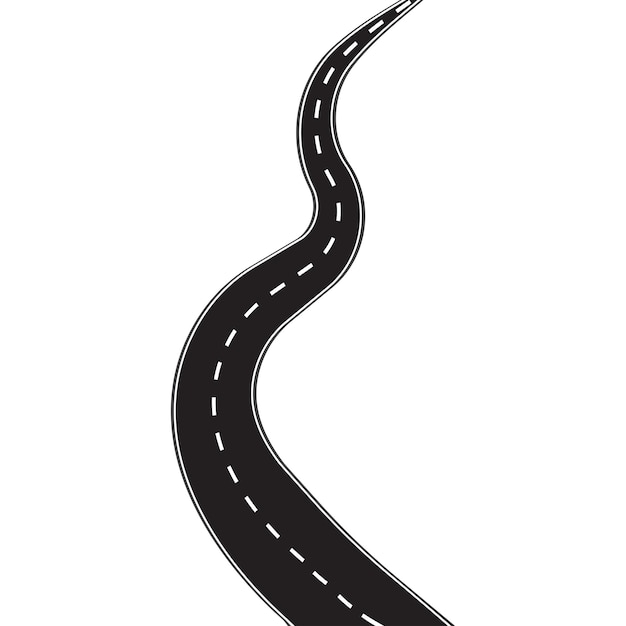 asphalt road with white lines curved road with white lines bending traffic road