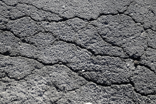 asphalte dans la texture des fissures / arrière-plan abstrait fissures sur la route asphaltée