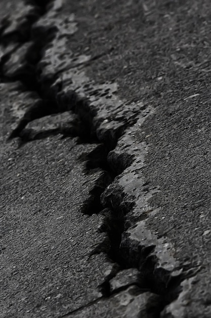 asphalte dans la texture des fissures / arrière-plan abstrait fissures sur la route asphaltée