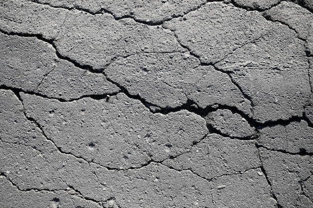 asphalte dans la texture des fissures / arrière-plan abstrait fissures sur la route asphaltée