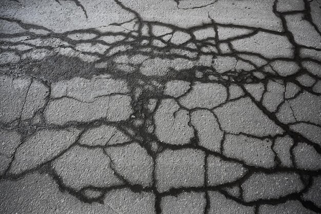 asphalte dans la texture des fissures / arrière-plan abstrait fissures sur la route asphaltée