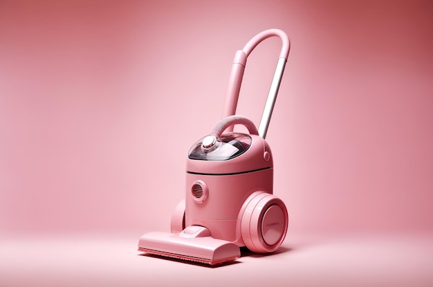 un aspirateur rose sur un fond rose