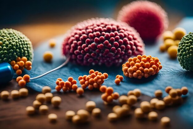 Photo une assiette bleue avec des framboises et des framboux.