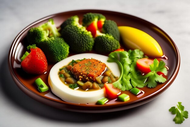 Assiette avec une bonne nutrition, santé et perte de poids