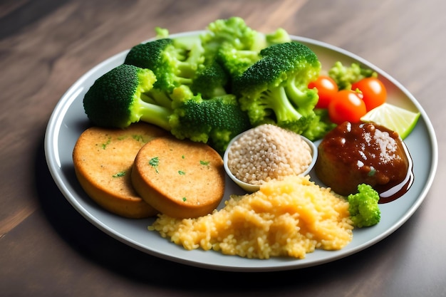 Assiette avec une bonne nutrition, santé et perte de poids