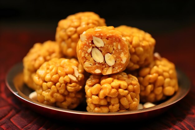 Une assiette de boules de riz soufflées