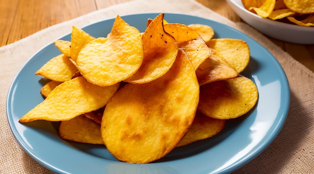 une assiette de chips de pommes de terre parfaites