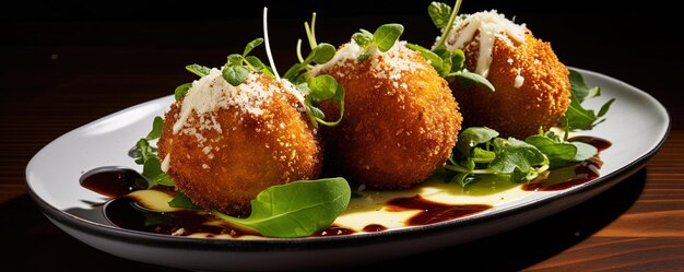 Une assiette croustillante d'Arancini