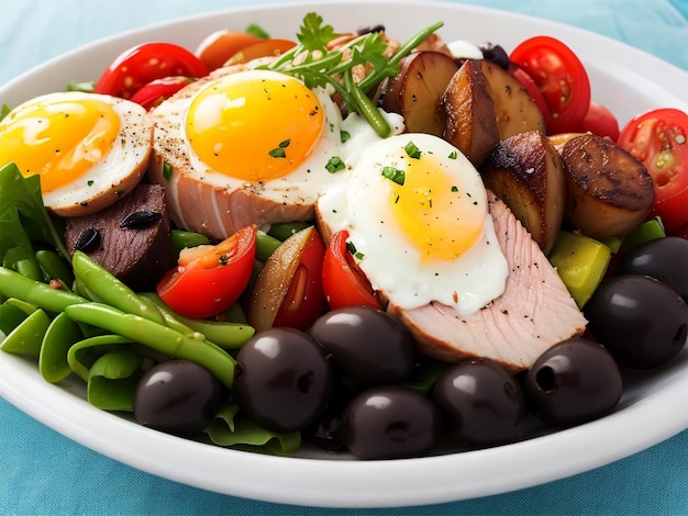 Assiette de cuisine asiatique avec une alimentation saine