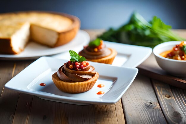 une assiette de cupcakes avec un verre de lait dessus