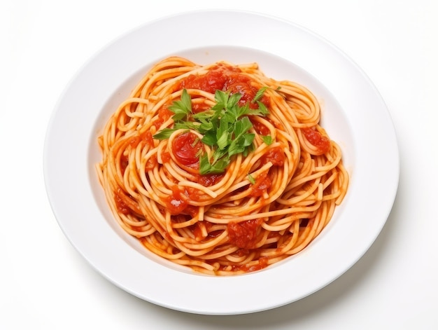 Une assiette de délicieux spaghettis