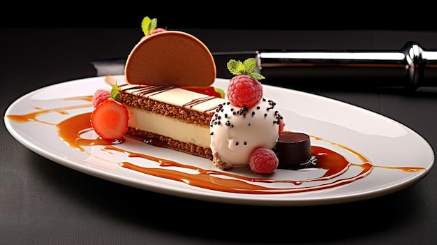 une assiette de dessert sur une table