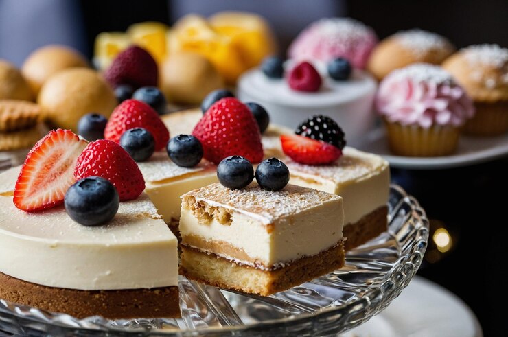 Photo une assiette de desserts comprenant des fraises, des framboises et des bleuets