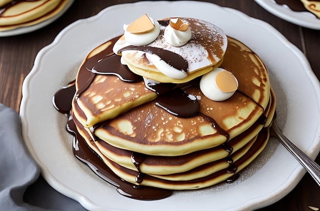 assiette deux délicieuses crêpes maison ou