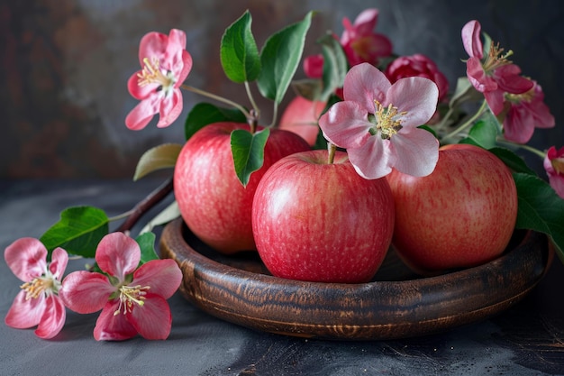 Une assiette de fleurs de pommes parfumées génère Ai