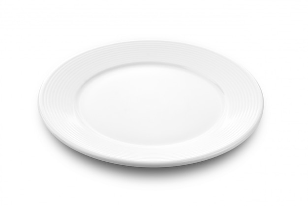 Assiette sur fond blanc