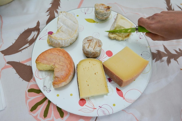 Assiette de fromages avec du fromage