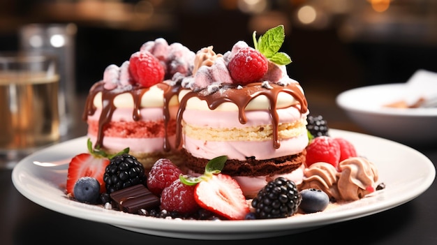 Assiette gourmande avec snack dessert et sucré