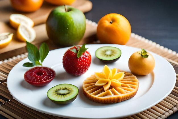 une assiette de kiwis et de kiwis