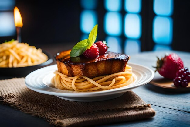 une assiette de nourriture avec une assiete de nourriture dessus