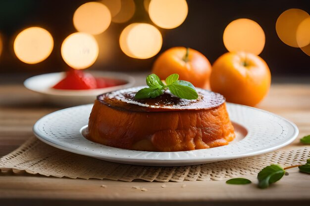 une assiette de nourriture avec des bougies en arrière-plan