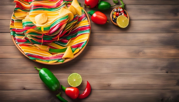 une assiette de nourriture contenant une variété de légumes et de fruits