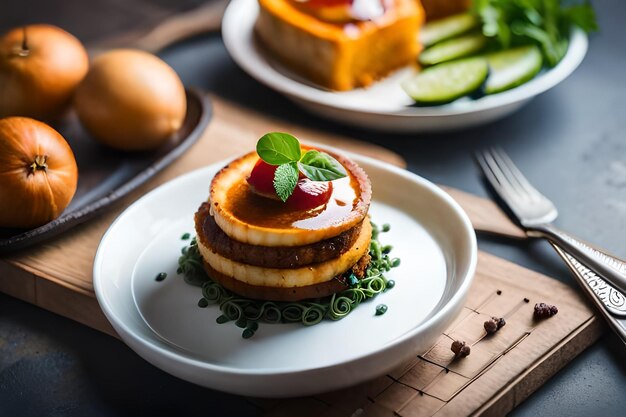 Une assiette de nourriture avec un couteau et une fourchette dessus