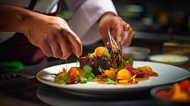 une assiette de nourriture avec un couteau et une fourchette